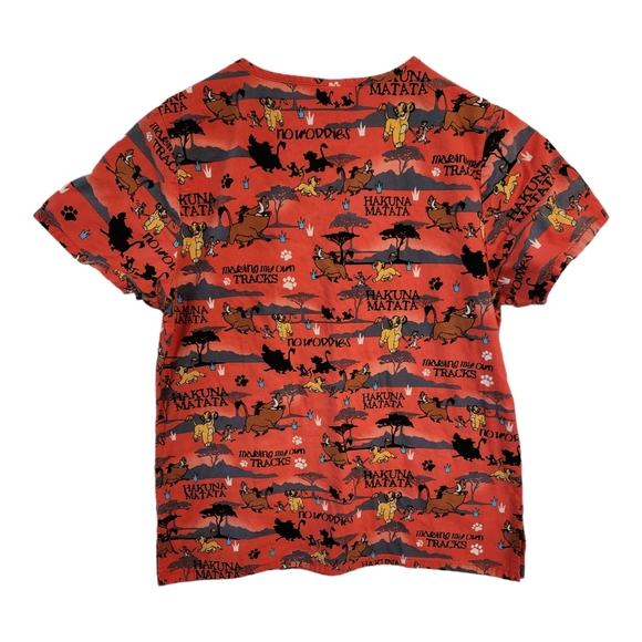 Disney Lion King Hakuna Matata No Worries Simba Scrub Top Women’s M 2 Pockets. - Picture 2 of 5